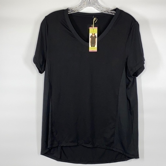 Tangerine Black Vneck Tshirt NWT Size Small - Picture 1 of 6
